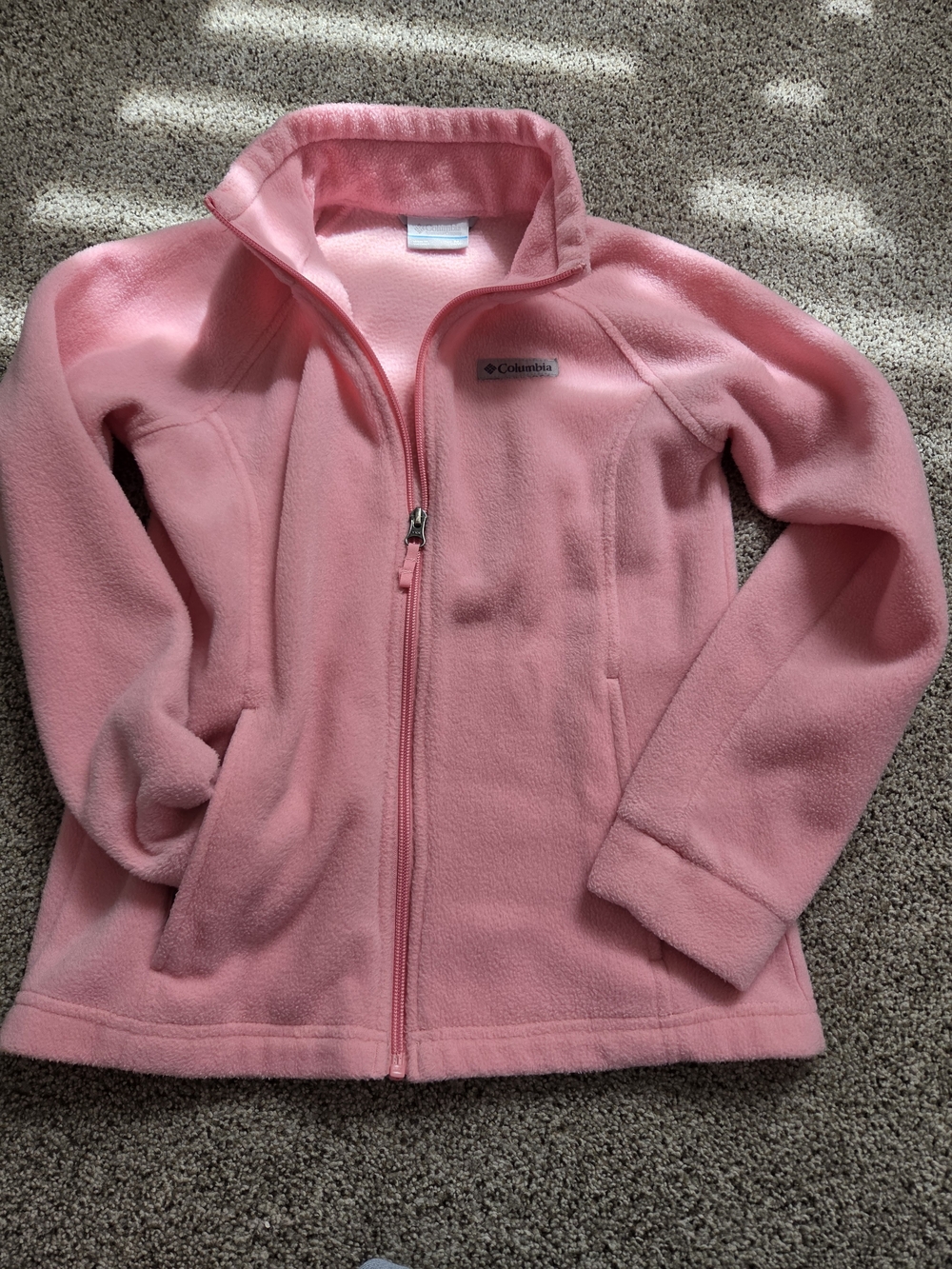 Girls Columbia Light Pink Fleece Zip Jacket